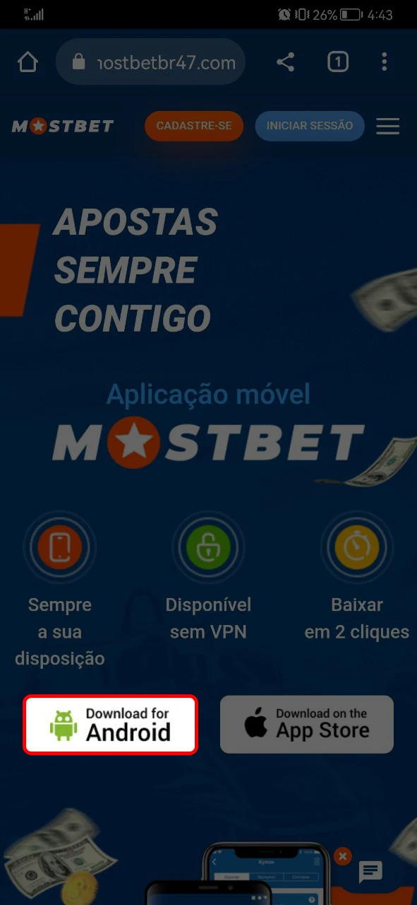 Скачайте приложение Mostbet для Android с официального сайта.