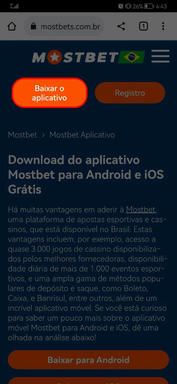 Скачайте приложение Mostbet для iOS бесплатно.