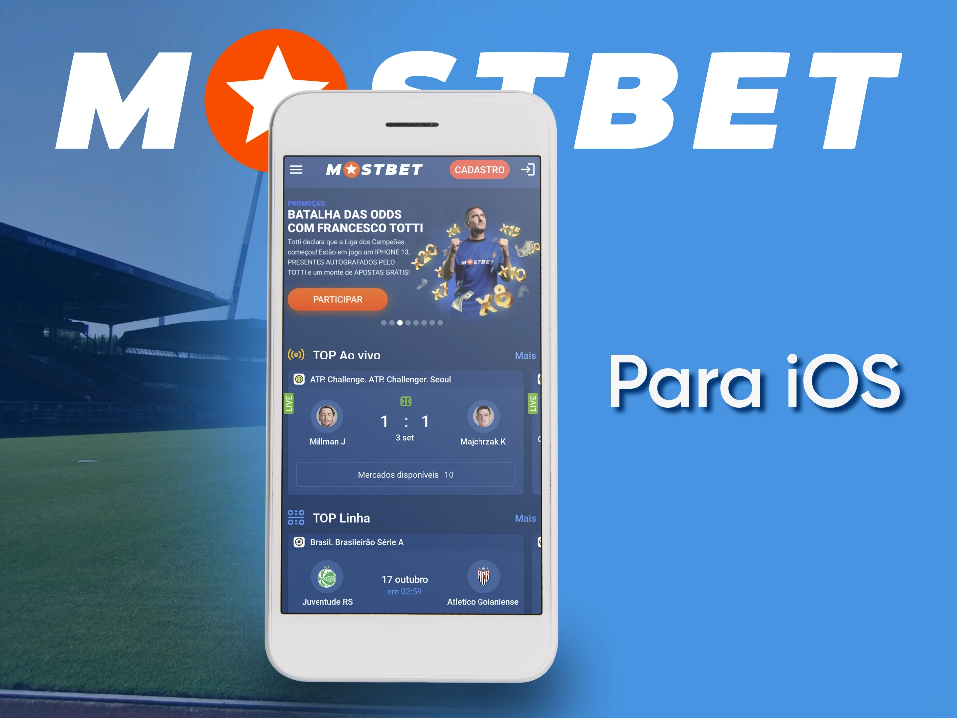 Mostbet поддерживает iOS для ставок и азартных игр.