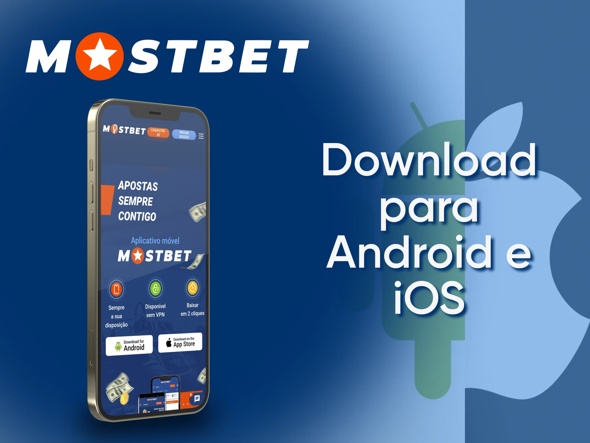 Установите приложение Mostbet для Android или iOS, чтобы играть в Aviator на своем мобильном устройстве.